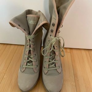 Unique pair of Timberland boots.